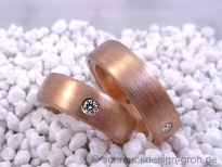 Trauringe in 750/- Palladium/Feingold mit Brillant